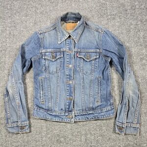 Levi's Jacket Womens Small Blue Denim‎ Basic Trucker Button Up Western Cowboy